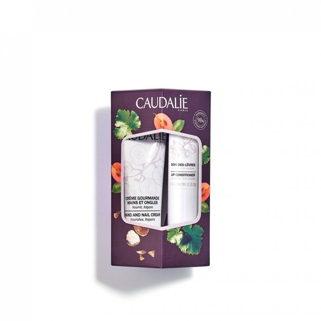 PACK: Caudalie Duo Hand & Nail Cream 30ml + Lip Conditioner 4g