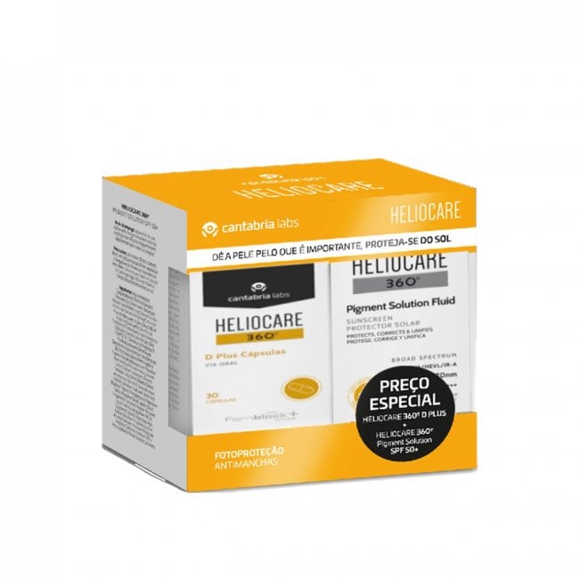 PROMOTIONAL PACK: Heliocare 360 D Plus Capsules x30 + Pigment Solution  Fluid SPF50+ 50ml