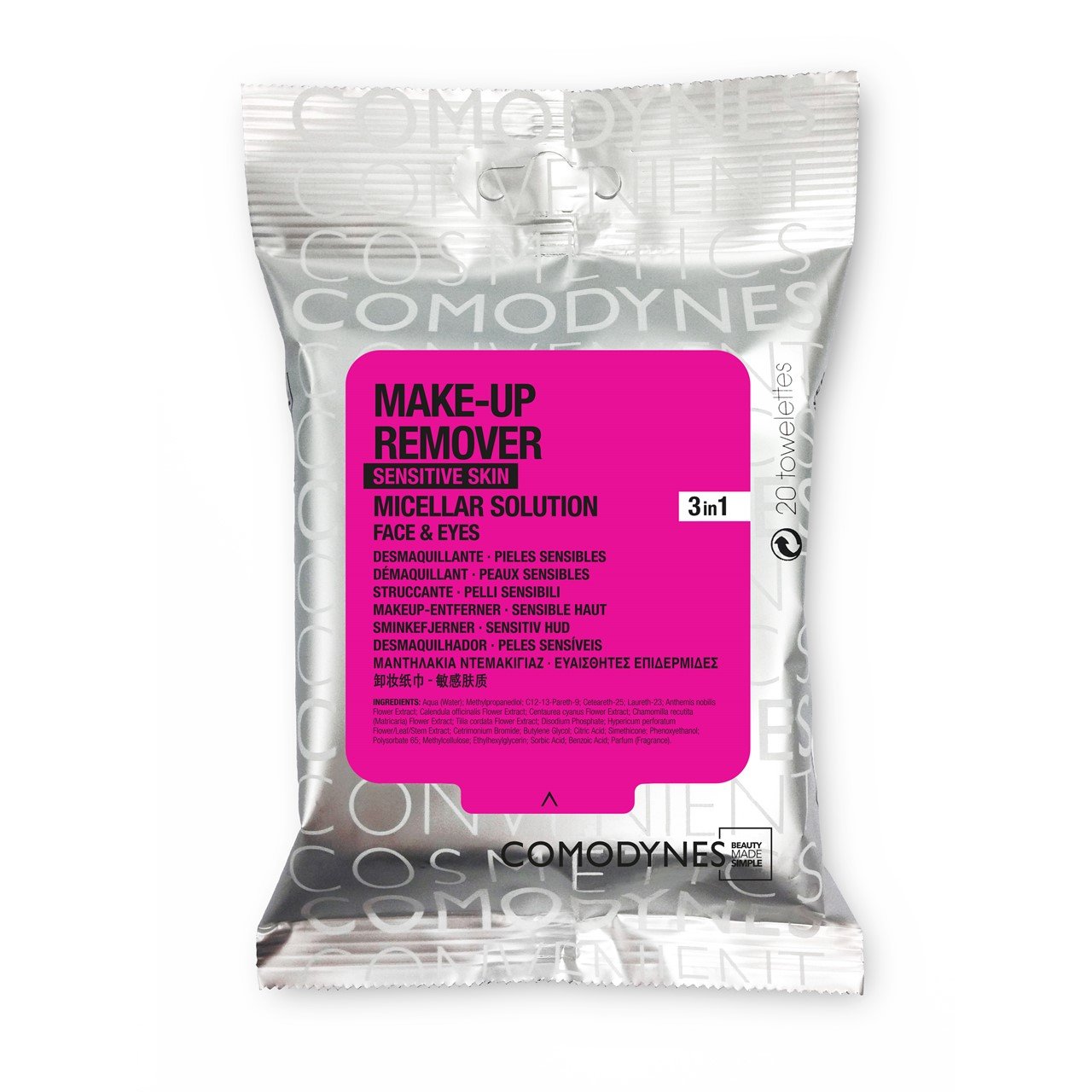 Comodynes Make-Up Remover Wipes Sensitive Skin x20
