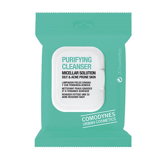 Comodynes Purifying Cleanser Wipes Oily & Acne Prone Skin x20