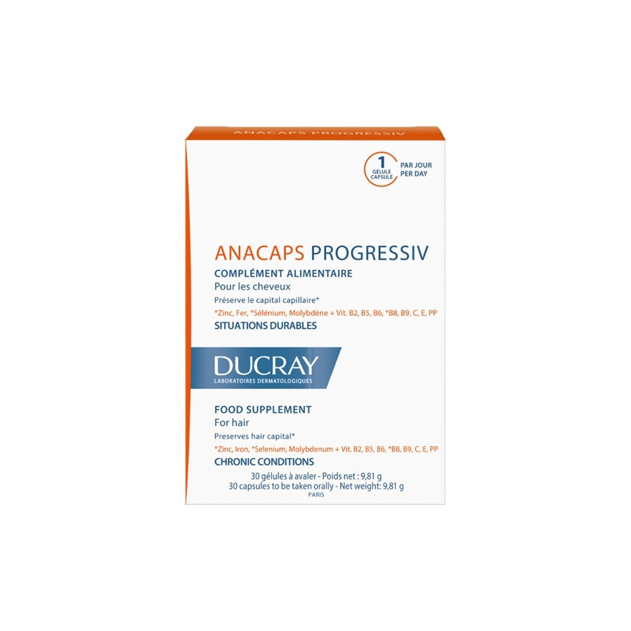 Buy Ducray Anacaps Progressiv For Chronic Hair Loss X30caps