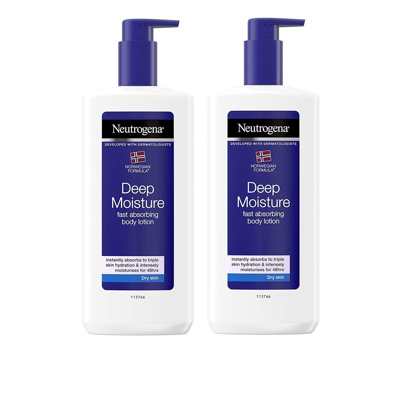 PROMOTIONAL PACK:Neutrogena Moisture Body Dry Skin x2 (2x25.36fl oz) · USA