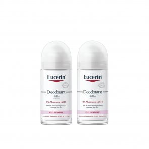 PROMOTIONAL PACK:Eucerin Deodorant Sensitive Skin 48h 0% Aluminium Roll-On 50ml x2
