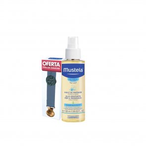 PROMOTIONAL PACK: Mustela Baby Massage Oil 100ml + Pacifier Blue Ribbon