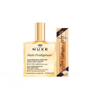 PAQUETE PROMOCIONAL:NUXE Huile Prodigieuse Dry Oil 100 ml + Shimmering Dry Oil 8ml