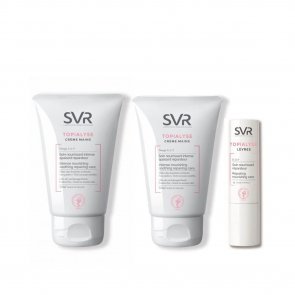 PACK PROMOCIONAL:SVR Topialyse Hand Cream 50ml x2 Lips Repairing Nourishing Care 4g