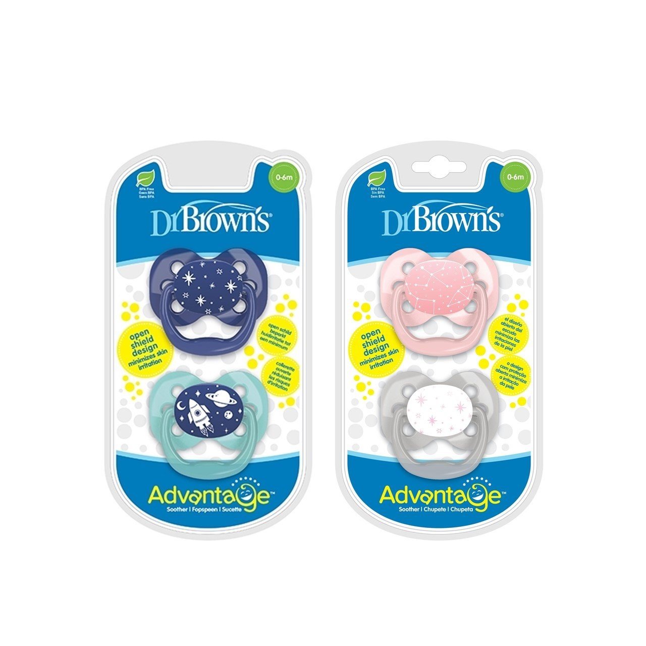 Dr. Brown's Advantage Reversible Baby Pacifier, Breathable Open