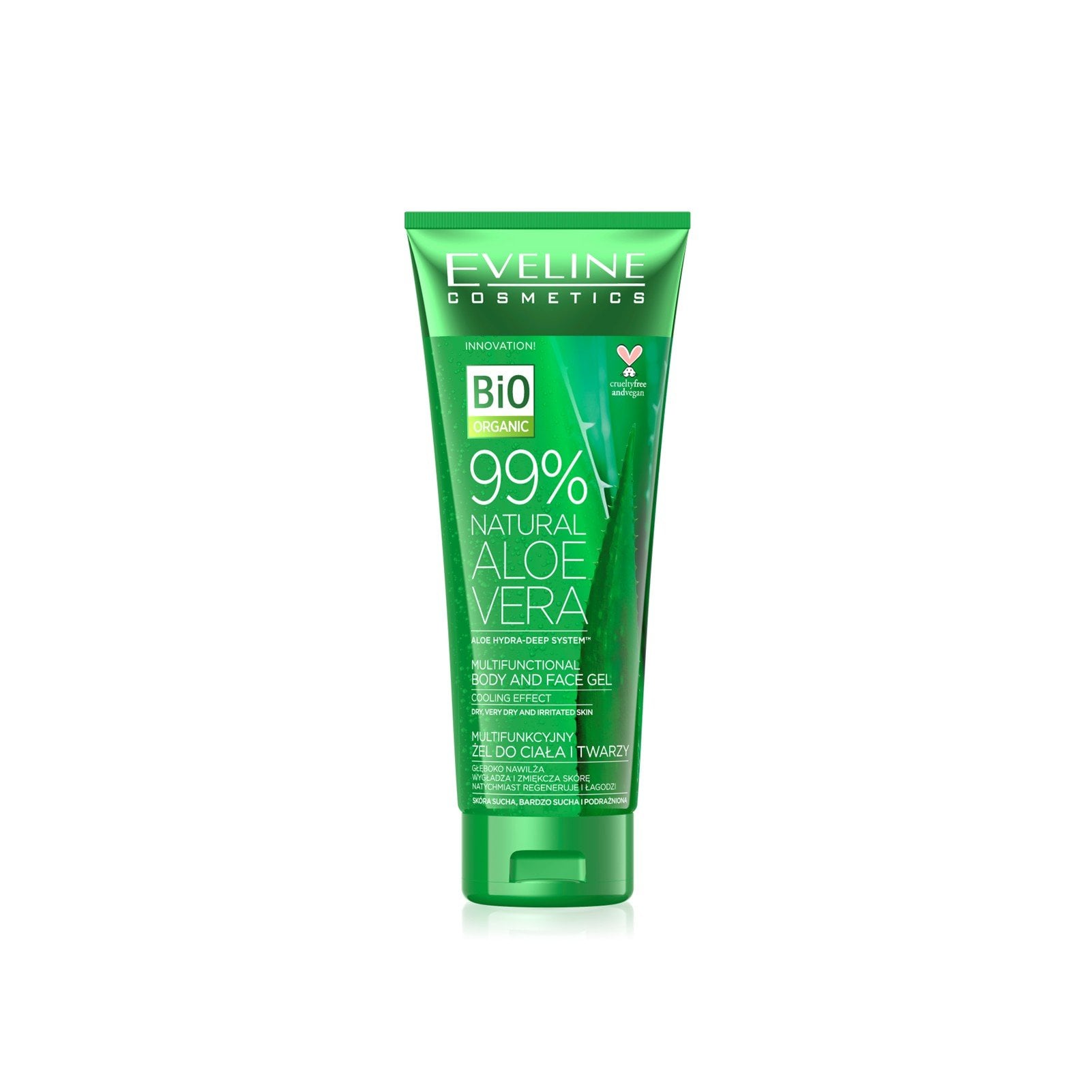 Eveline Cosmetics Natural Aloe Vera Multifunctional Body and Face Gel 250ml  (8.8floz) USA