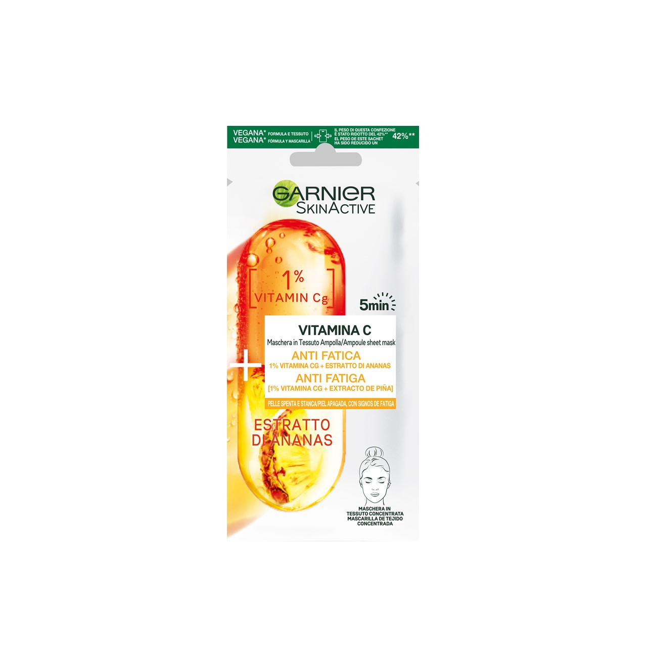 Acheter Garnier Skin Active Vitamin C Anti-Fatigue Ampoule Sheet Mask 15g ·  Monaco