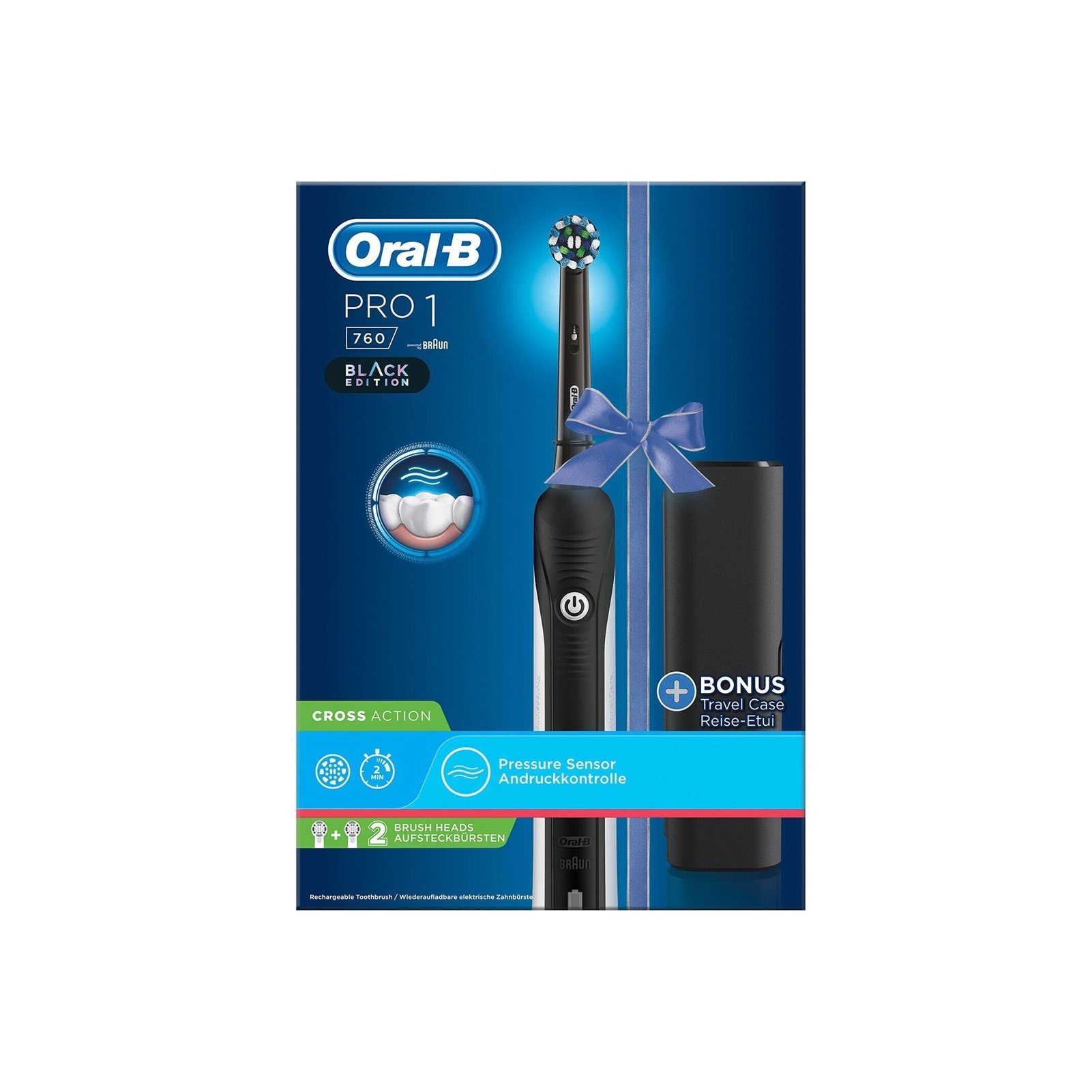 Luik gewoontjes Stereotype Buy Oral-B Pro 1 760 Black Edition Cross Action Electric Toothbrush · USA
